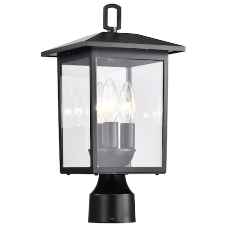 Nuvo Jamesport Outdoor Post Lantern 3 Lights Matte Black Finish 60/5932